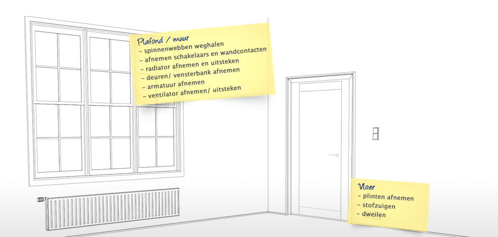 Verhuis schoonmaak in de overige ruimtes
